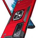 DASFOND Designed for Galaxy S20 FE Case with Stand, 360 Rotatable Metal Ring Kickstand Military Grade Impact Resistant Shockproof Protective Phone Case Cover for Samsung Galaxy S20 FE, Red