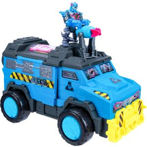 MRBEAST LAB Hybrids Mobile Battle Lab, MEGA-TECH Hybrid Figure, Toy Vehicle | Converts to battle station with trap door; exclusive figure with robot arm and Lightning Cannon, fun toys for kids, toy truck