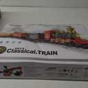 Hot Bee Train Set - Train Toys for Boys with Smokes, Lights and Sound, Toy Train Set for Under Christmas Tree, Toddler Model Trains for 3 4 5 6 7 8+ Years Old Kids Christmas Toys Gifts