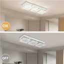 Crystal Ceiling Light Flush Mount Rectangle Ceiling Light Fxiture Modern Hallway Light LED Dimmable 4000K for Kitchen, Bathroom, Bedroom, 18W