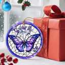 3 x Christmas Ornaments, Dodosky 2.8in Ceramic Butterfly Ornament, Xmas Decor, Christmas Tree Ornaments, Xmas Decorations for Tree, Holiday Ornament, Gifts for Butterfly Lovers, Gifts for Women, Mom