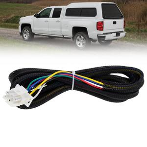 6 pin Leer Truck Cap Wiring Harness with Fuse Box Tag for Leer Camper Shell Truck Topper Wiring, Power for 3rd Brake Light/Dome Light/Lock and Unlock/Auxiliary Trailer Lights Converter