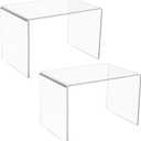 Jusalpha 2-PC Large Clear 5mm Acrylic Riser for Retail, Shelf Showcase Fixtures for Jewelry, Display Stand for Amiibo Funko POP Figures, Cupcakes, Food Display, Riser015 (10.5''x7''x7'')