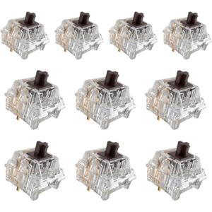 ZhouWang Crystal Brown Switch 3 Pin 50gf Pre-Lubricated, Dustproof Tactile Switch, Suitable for RGB, Mechanical Gaming Keyboards MX Mechanical Keyboard (72PCS)