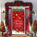 Christmas Door Cover Snowflake Hanging Wall Balls Merry Christmas Happy New Year Front Door Porch Cover Banners for Winter Xmas New Year Holiday Party Decor 70.8 x 35.4 Inch