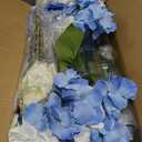 Yinder 6 Set Blue Wedding Flower Table Centerpieces Artificial Hydrangea Flowers Coastal Seashell Starfish Vase Table Decorations Blue White Floral Arrangement for Baby Shower Wedding Party Decor