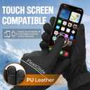 FlexiGlide Winter Waterproof Ski Gloves Men Women, Snow Warm Cycling Cold Weather, Driving Biking Running (Black)