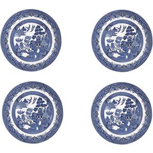 Churchill Blue Willow Dinner Plate 10", Set Of 4, Made In England