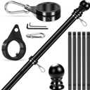 Flag Pole for House, REERON 6 FT Stainless Steel Spinning Flagpole Kit, 1" Rustproof Porch Flag Pole with 360° Tangle Free Metal Flagpole Ring for Residential Outdoor Sport for 3x5 Flag,Without Holder