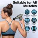 cotsoco Mini Handheld Massage Gun, Deep Tissue with 6 Speeds, Cordless Muscle Massager with 4 Heads,Type-C Charging, Travel Size, Best Gifts (Grey)