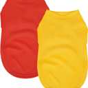 2 Pack Solid Color Dog Shirts - Lightweight, Quick Dry, Breathable Pet T-Shirts for Small to Large Dogs - Stretchy, Durable, Ideal for All Seasons and Holidays.Orange Red L