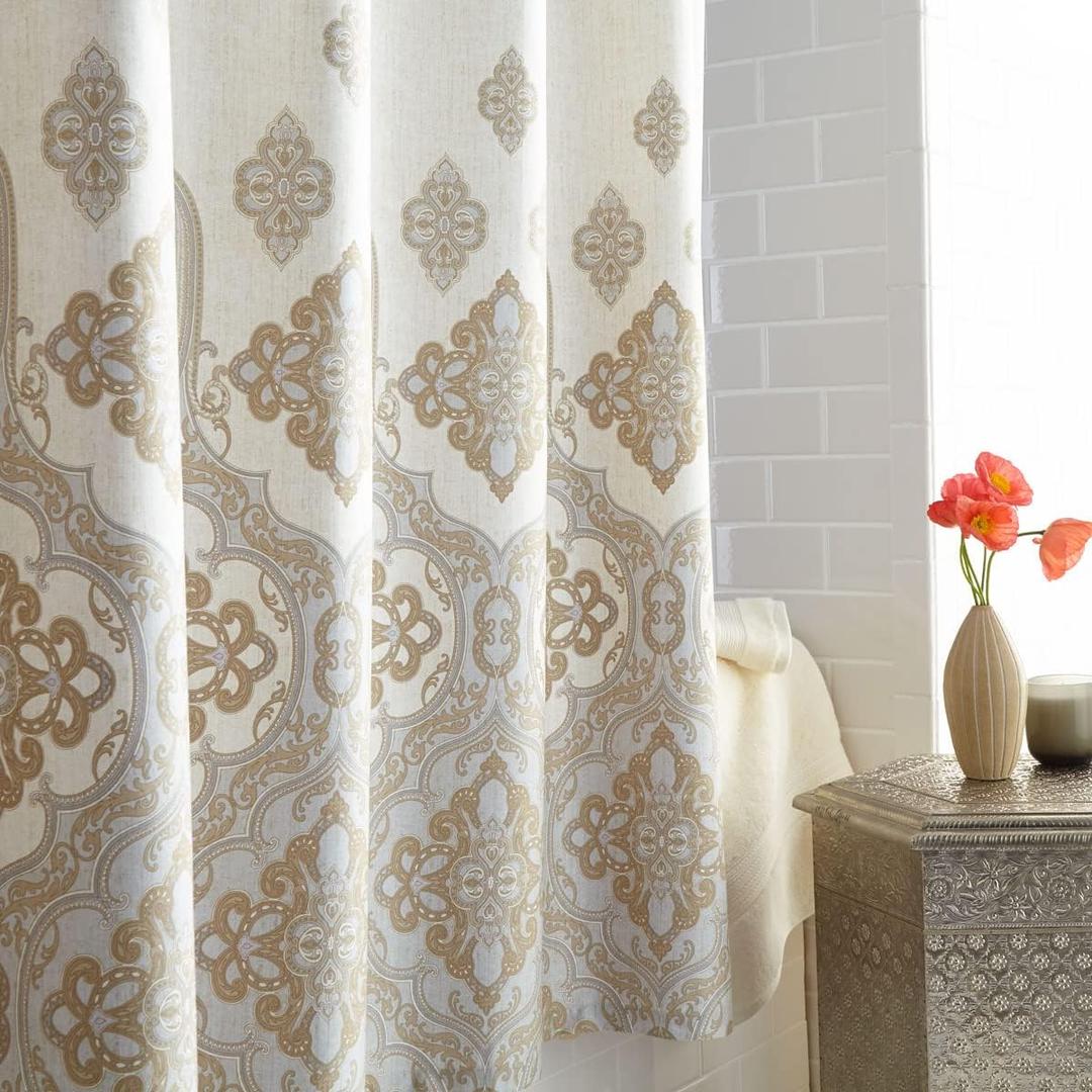 Hudson Waterproof Polyester Fabric Printed Shower Curtain Bathroom,Decorative Bathroom Curtains,54" W x 72" H Hudson Waterproof Polyester Fabric Printed Shower Curtain Bathroom,Decorative Bathroom Curtains,54" W x 72" H