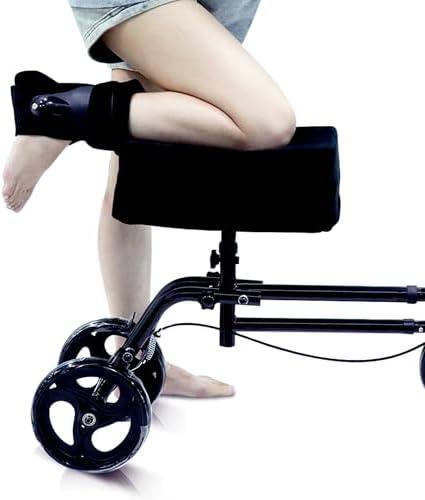 LaitoFame Knee Scooter Pad Cover with Removable Soft Velvet and 2inch Highly Elastic Comfort Memory Foam, Knee Walker Cushion for Foot Surgery and Walker Accessory for Knee Roller - Universal Fit