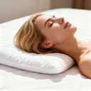 Thin Flat Soft Goose Feather Down Bed Pillows for Sleeping Hypoallergenic Standard Size Set of 1 Pack Side Back and Stomach Sleepers