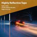 Sprigra Reflective Driveway Markers 45pcs, 48 Inch High Visibility Driveway Reflectors 5/16 in Dia, Orange Fiberglass Snow Stakes with 12" Install Drill Bit, Easy Visiblity for Parking, Walkways