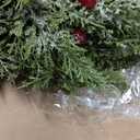 6 Pcs Small Christmas Norfolk Wreaths 15 Inch Christmas Kitchen Cabinet Mini Wreath Real Touch with Bow Ribbon Cedar Red Berry for Xmas Front Door Window Chair Fireplace Table Pillar Farmhouse Decor