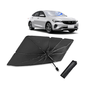 2025 Upgraded Car Windshield Sun Shade Umbrella, Foldable Car Umbrella Sunshade with UV Block Car Front Window, Ten Strand Convex Umbrella Frame Retractable Sunscreen for Most Cars/SUV (Black)