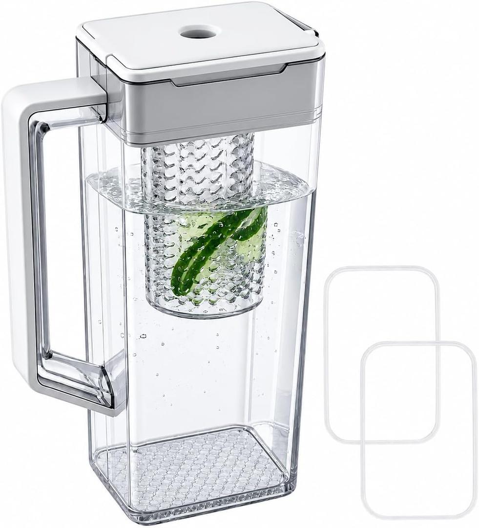 DA97-21261E Water Pitcher Compatible with Samsung RF29A9671SR, RF29A9071SR, RF23A9671SR, etc. Series Refrigerator Water Pitcher Assembly, No Leak, Includes 2 Extra Sealing Rings 
