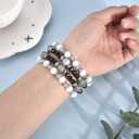 VISOOM Beaded Boho Bracelet Compatible for Apple Watch Band 40mm/38mm/41mm Series 9 8 7 SE Women Fashion Cute Handmade Crystal Beads Stretchy Watch Strap for iWatch Bands Series 6/5/4/3/2/1