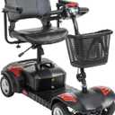 Drive Medical Drive Medical Scout Compact Travel Power Scooter, 4 Wheel (Red/Blue)