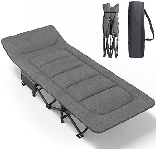 Amazon.com: ATORPOK Camping Cot for Adults with Cushion and Pillow, Portable Folding Bed for Sleeping, Lightweight Tent cot with Carry Bag Supports 450 lbs (Grey) : Sports & Outdoors