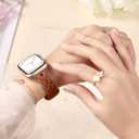 Braided Bands Compatible with Apple Watch Bands Silicone for Women 40mm 38mm 44mm 41mm 42mm 45mm 46mm 49mm, Slim Thin Narrow Hollow-out Strap for iWatch Bands for Women 11/10/SE/9/8/7/6/5/4/3/2/1 (SmokePurple/MilkTea/PineGreen/WineRed/BlueGrey/DarkPurple)