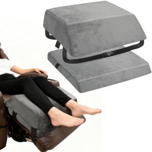 Adjustable Recliner Leg Rest Cushion Wedge Foam Foot Pillow for Recliner Multipurpose Leg Elevating Pillow with Elastic Strap for Back Lumbar Support and Bed Sofa Couch