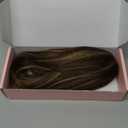 NTYNTY Ponytail Extension - 10" Short Claw Clip in Ponytail Hair Extensions Messy Bun Hair Piece Natural Soft Synthetic Straight Pony Tail Hair Pieces for Women - Chocolate Brown with Highlights