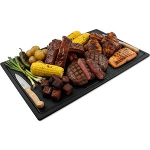 Thirteen Chefs Extra Large 30 x 18 Inch Grooved Cutting Board - Carving Meat, BBQ, Fish, Meat and Game 1/2 Inch Thick Black HDPE Plastic, 10 pounds