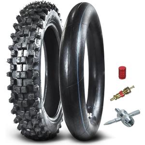 HOLATO Rear 80/100-12 3.00-12 Tire and Inner Tube for 110cc 125cc CRF70 CRF110 XR70 KLX110 TTR90 PW80 RM60 RM65 TaoTao DB14 SSR Apollo Coolster Dirt Pit Bike Motorcycle Off Road Motocross Heavy Duty