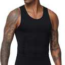 Men's Compression Shirt Slimming Body Shaper Vest Tank Tops Workout Abs Abdomen Undershirts (M)