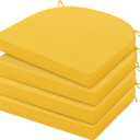 HARBOREST Outdoor Chair Cushions Set of 4, Water Resistant Patio Chair Cushions with Ties, Outdoor Seat Cushions for Patio Furniture, 17"x16"x2", Yellow