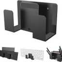 Laptop Wall Mount, PC Wall Mount Laptop Holder with Adhesive & Screw in, Versatile Holder for TV Box Router E-Reader, Macbooks, Surface, Keyboards, Switch, Tablets & More - Dual Layer Design
