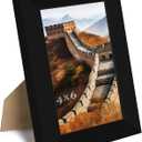Picrit 4x6 Picture Frame, Photo Frame for Wall Mounting or Tabletop Display, Black