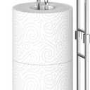 Simple Houseware Toilet Paper Holder for Bathroom Tissue Freestanding Storage, Chrome