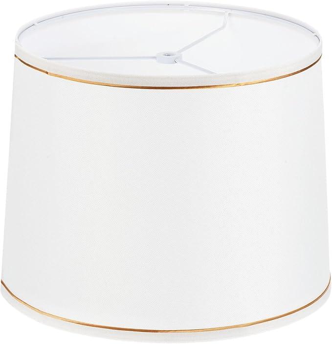 PATIKIL Lamp shades for Table Lamps 11.4" Top x 12.6" Bottom x 9.8" High Drum Lamp shades for Floor Lamps Medium Linen Lampshade Easy Assembly for Lamp Replacement, White