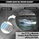 2 x TonGas (24-Pack, Blue & Black) Lower Unit Drain Screw Gaskets Replacement for Yamaha 90430-08020-00 & 90430-08003-00, Mercury Marine 3/8"-16 Drain Fill Screw, Gear Case Oil Seal for Outboard Motors
