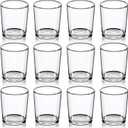 DARJEN Votive Candle Holders Set of 12 - Glass Votives Holder - Clear Floating Tealight Candle Holder Bulk for Table Centerpieces & Wedding Decor