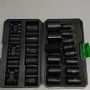 15 Pieces 1/2-Inch Drive Shallow 12-Point Metric Impact Socket Set, Cr-V, 11mm to 32mm, Drill Socket Adapter 1/2"