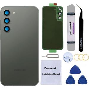 Rear Back Glass Replacement for Samsung Galaxy S23 with Reparing Toolkit and Manual (Green)