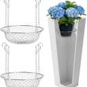 2-Pack Adjustable Planter Insert, Heavy Duty Plant Riser for Large Pots, Drainage & Airflow Support, Fits 10-18 inch Pot