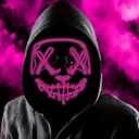 Boolavard Halloween Mask LED Light up Mask for Festival Cosplay Halloween Costume Masquerade Parties, Carnival, Gifts (Pink)