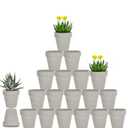 vensovo 3 Inch Grey Terra Cotta & Terracotta Pots with Drainage - 19 Pack Clay Flowerpots, Succulent Nursery Planter Great for Plants, Crafts, Wedding Favor