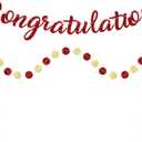 Red Congratulations Banner Sign Prestrung Congrats Banner Garland Congratulations Decorations Congrats Graduation Banners for Graduation Decorations Retirement Wedding Party Decor Supplies