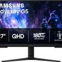 Samsung 27" Odyssey G5 (G51F) Gaming Monitor - QHD (1440P), 180Hz, 1ms, AMD FreeSync, HDR10, Height Adjustable Stand, Black Equalizer, Virtual Aim Point, Auto Source Switch+, LS27FG512ENXZA