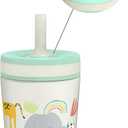 Zak Designs Kelso Toddler Cups For Travel or At Home, 12oz Vacuum Insulated Stainless Steel Sippy Cup With Leak-Proof Design is Perfect For Kids (Safari)