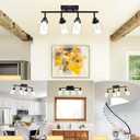 4-Light LED Black Dimmable Track Lighting Kit, 5-Color Temperature Adjustable Directional Ceiling Spotlight, Bathroom Wall Lamp with Integrated LED Chips