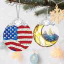 American Flag Ornament, Stained Glass Christmas Decorations, Christmas Ornaments for Tree, Holiday Ornament, Patriotic Themed Gifts, Holiday Party Gifts, Gift Ideas & Xmas Gift