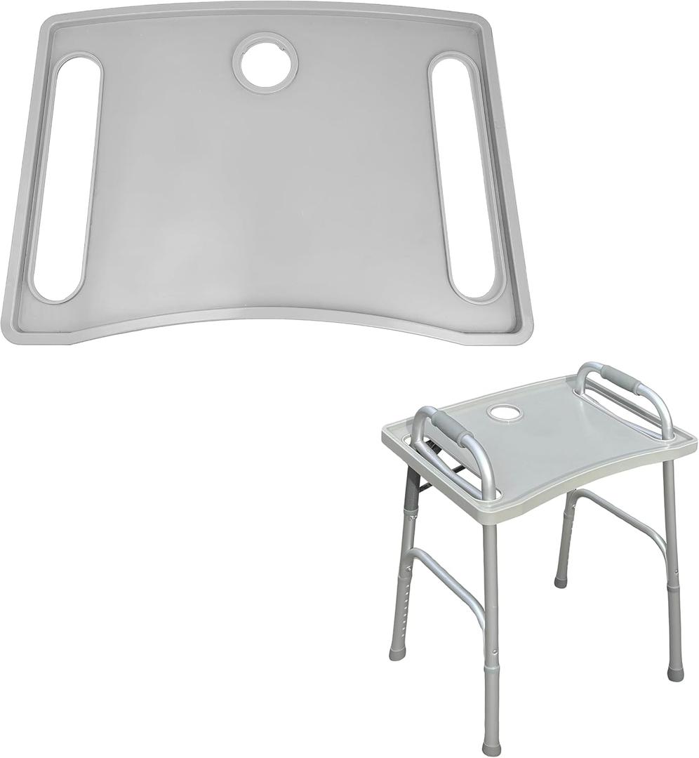 Walker Tray with Cup Holder, Molded Plastic Food Tray, Fits Most Folding Walkers