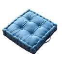 vctops Square Chair Pad Pillow with Handle Super Soft Floor Tatami Seat Cushion Thick Velvet Chair Pads Cushion for Kitchen Dining Office Chair (Blue,17"x17")